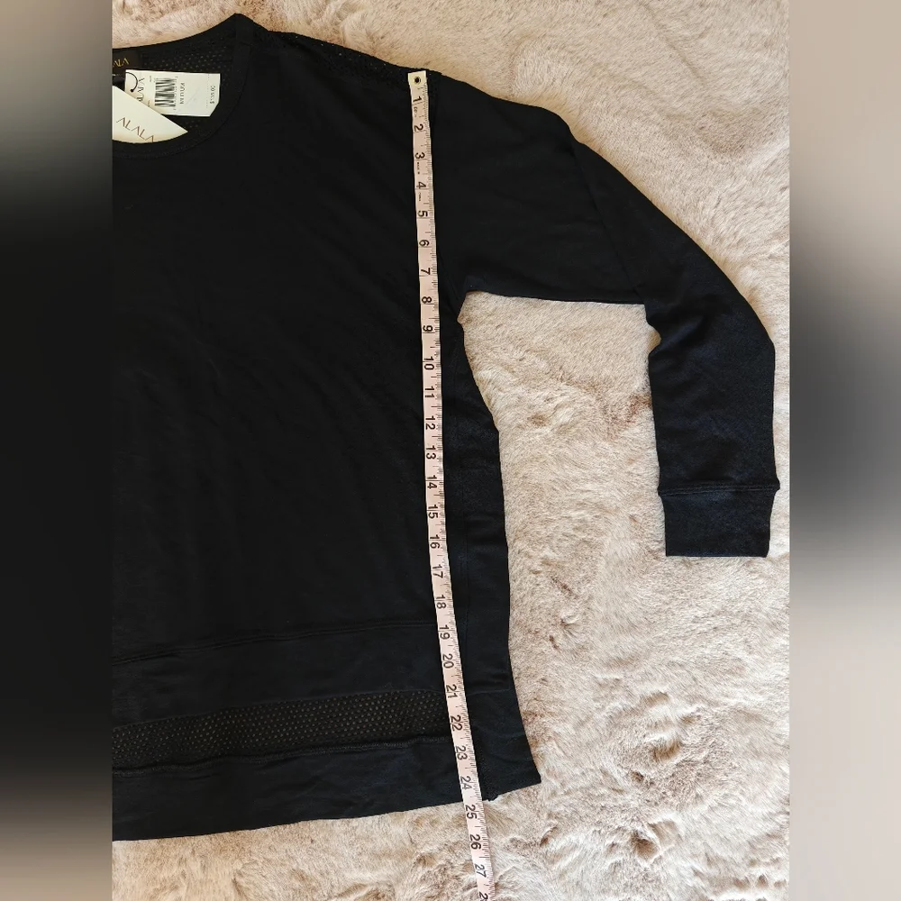 Alala Heron Sweatshirt Black Mesh Long Sleeve Top Women’s Size M / Medium